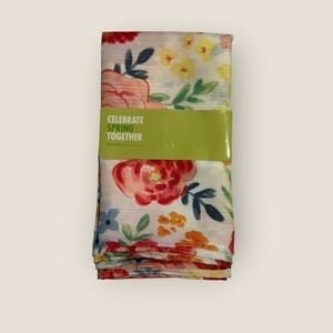 Kohl's Celebrate Spring Together Floral Cloth Napkins Set of 4 Polyester